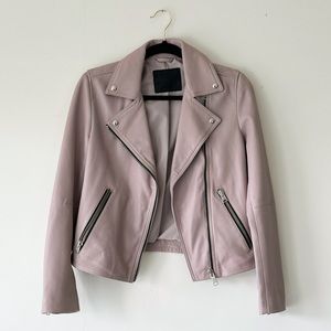 Dalby ALL SAINTS leather jacket. Light purple color, motor cycle jacket , moto